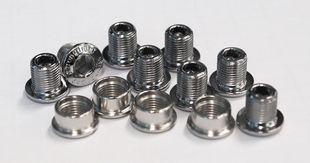 Chainring Bolt Kits, SHIMANO MTB SCREW FOR STRONGLIGHT RINGS COMP. XT M785 (4 ARMS) STEEL SILVER