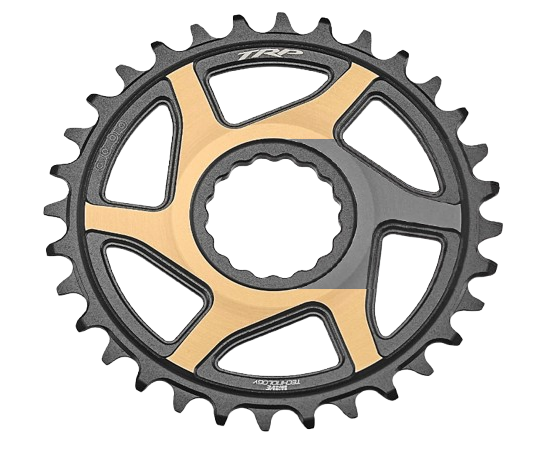 TRP Chainring CR-M9050, 30T - 0mm offset - Chainring Cinch Interface, Duotone (Sandblasted Black / Gold)