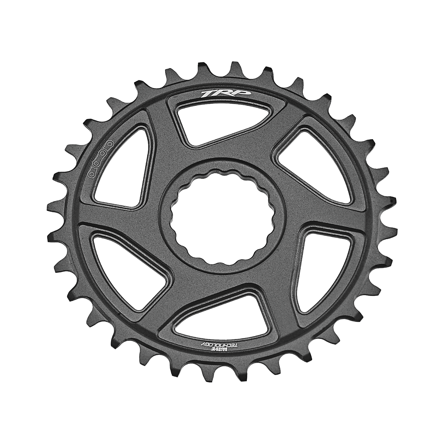 TRP Chainring CR-M9050, 32T Boost 0mm offset Chainring Cinch Interface, Duotone (Sandblasted Black / Grey)