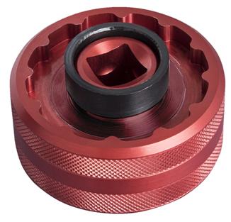 Bottom Bracket Socket, T47, Anodized Red 628495 ( 12 notch 46.6mm tip to tip/ 16 notch 49.1mm tip to tip )