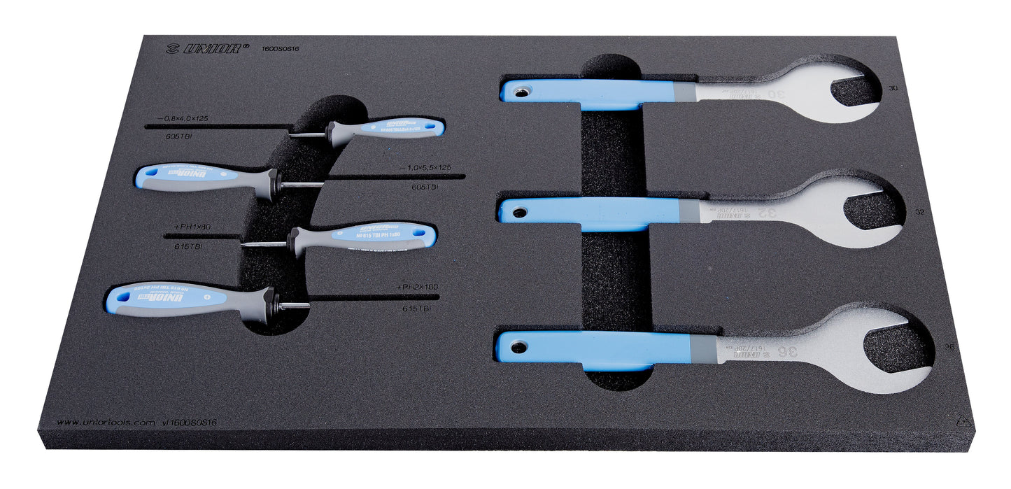 Unior Professional Tools Tray, 7 Piece, Bike Tool Set in SOS Tool Tray, quality bicycle tools 627166 quality guaranteed