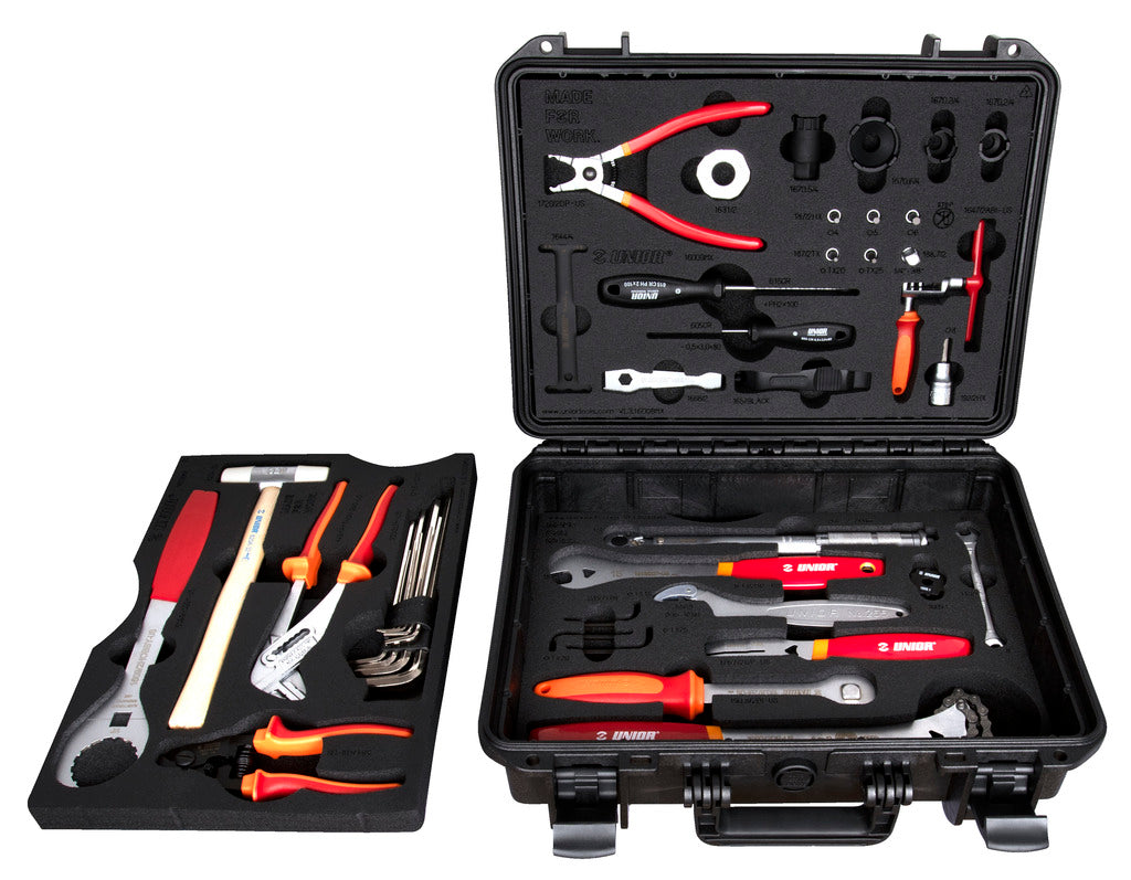 Unior Hardcase tool set inc 43 tools 629345 - for BMX Race team or enthusiast - Professional Bicycle tools, quality guaranteed