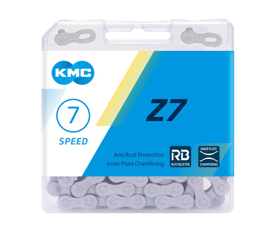 CHAIN - 6-7 Speed - KMC Z7 - 116L - GREY - Rust Buster - w/Connect Link