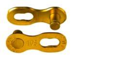 LINK - Connecting Links for 10 Speed, KMC, Ti - N GOLD, 2pcs/MF Card, re-usable. 6mm pin length