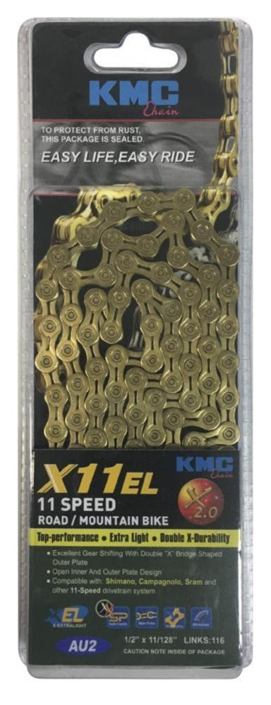 CHAIN - 11 Speed - KMC X11EL - 118L - Ti-N GOLD - X-Series - w/Connect Link