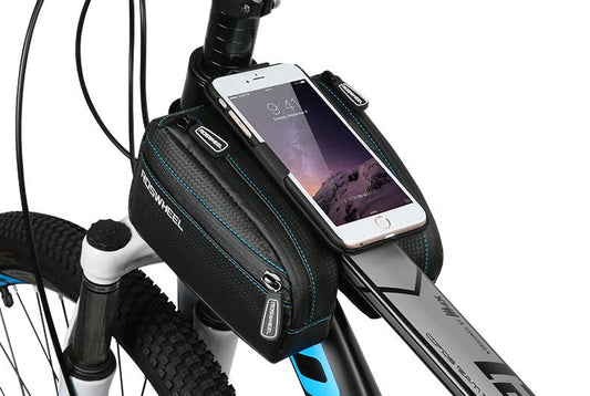 ROSWHEEL Top Bar Double Bag with Silicon Phone Holder (16.5 x 9.5 x 4cm each side)