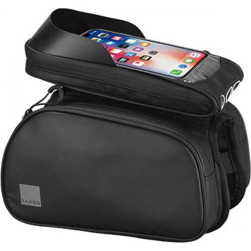 SAHOO  Top Bar Bag with removable Phone Holder, top tube mount, attach phone holder