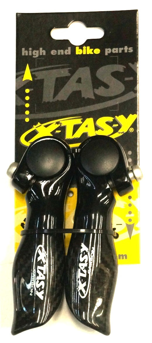 "Special pricing" Carbon bar ends, black, BEAUTIFUL!! straight type, 90mm with comfort thumb grooves, Black