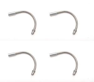 CABLE GUIDE - 135 Degree Angle Noodle, For V Brake, Stainless Steel, SILVER (Bag of 4)
