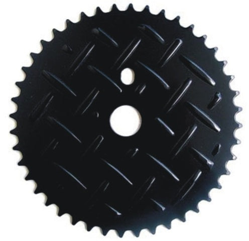 CHAIN RING 1/2 x 1/8 x 44T, Steel BLACK "CHECKERPLATED" or "GRATE"
