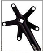CRANK SET  170mm Crank,  130 BCD, Uses 103mm BB, Left & Right, Single Speed, Alloy  BLACK