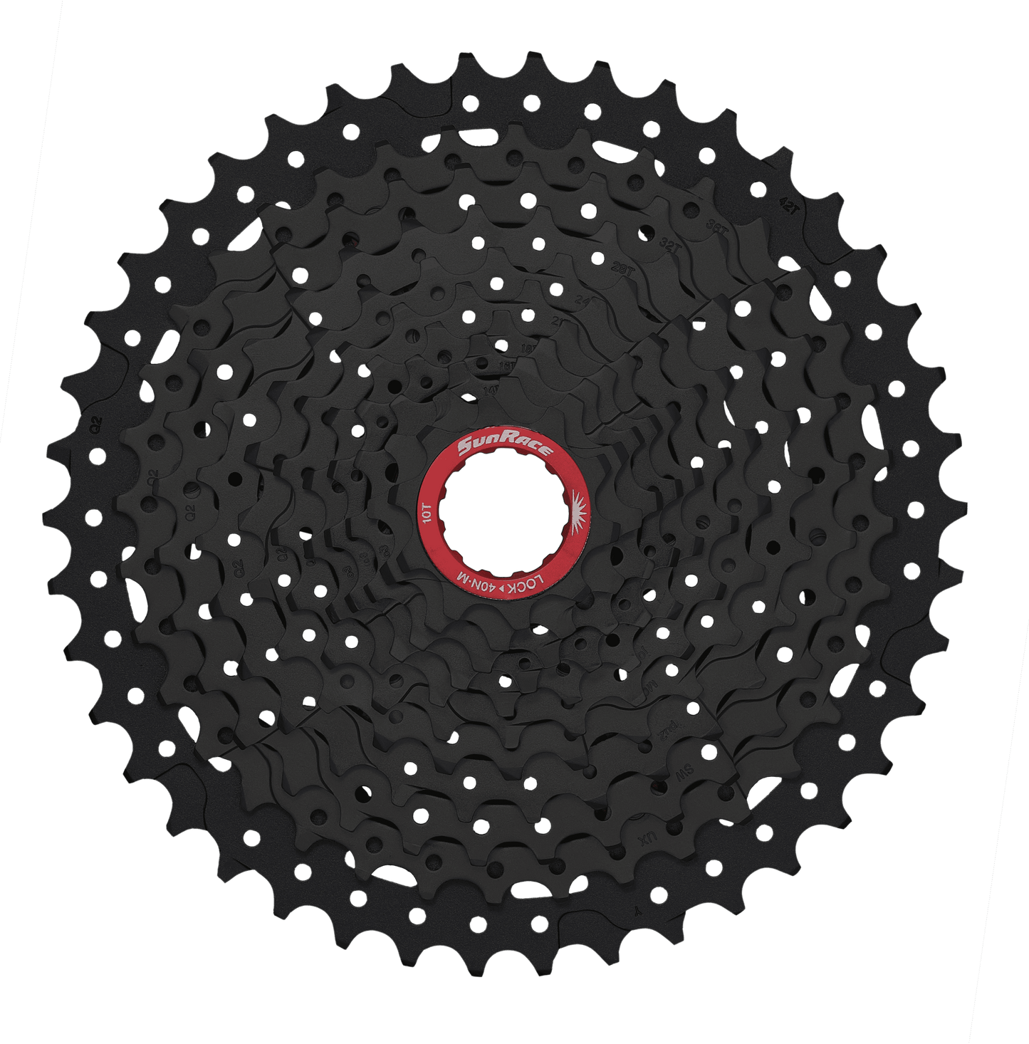 CASSETTE - 11 Speed,  XD Type,  10-46T, black chrome. Quality SUNRACE product