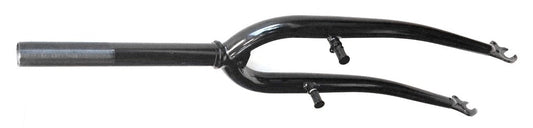 FORK 26, Threaded 100mm, 1.1/8" (ID 25.4, Stem 230mm) with Pivots, MTB, Steel. BLACK - (Axle to crown 400mm)