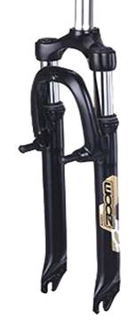 SUSPENSION FORK, Zoom,  20" threadless, 50mm Travel, 260mm stem,  alloy crown, hi-ten brace & blade, V-Brake, 1 1/8", ID 25.4  BLACK