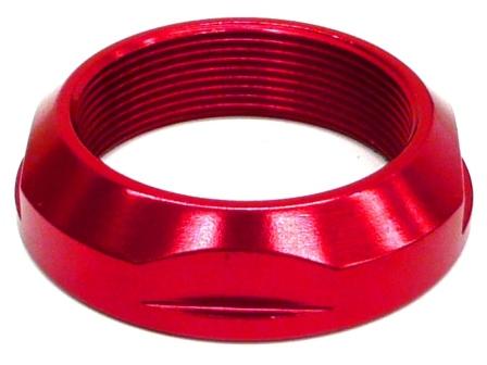 "add some BLING" Lock Nut, RED, OD 1 1/8 ID25.4 dia, Alloy