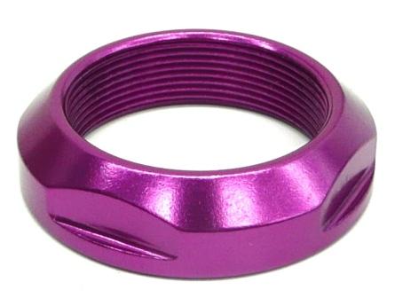"add some BLING" Lock Nut, PURPLE, OD1 1/8 or ID25.4 dia, Alloy