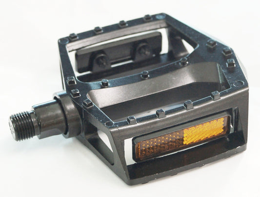 PEDALS 9/16" BMX, Large Platform, One Piece Alloy Body, BLACK by FPD