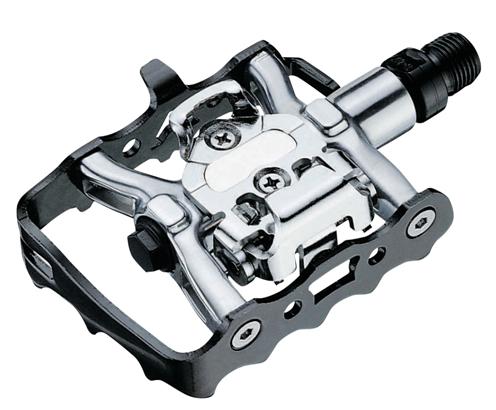 PEDALS Dual Function, MTB, Sealed Bearings, Alloy, SILVER/BLACK