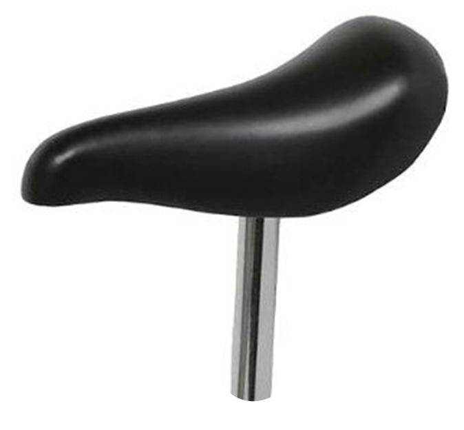 SADDLE (Black) WITH 22.2mm SEAT CHROME POST  fits 12" bikes (Post length 120mm)