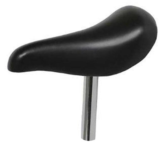 SADDLE (Black) WITH 22.2mm SEAT CHROME POST fits 12" bikes (Post length 120mm)