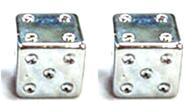 Valve Cap SILVER Dice A/V 2pc/PB