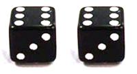 Valve Cap BLACK Dice A/V 2pce
