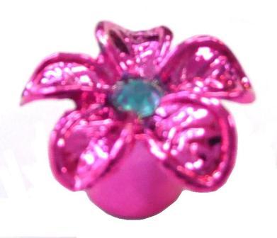 Valve Cap - FLOWER PINK for A/V  (Sold Individually)