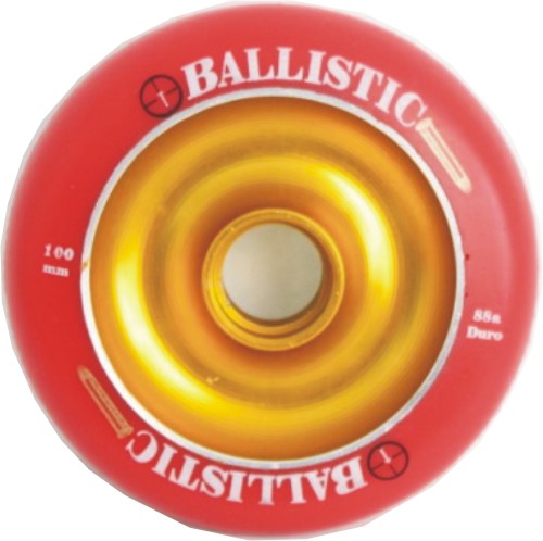 "Special Pricing" S/wheel "Ballastic" Red tyre on Gold metal core" 100mm, 88A