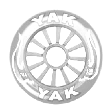 "Special Pricing" Scooter Wheel, "YAK", 100mm, Silver Plastic core, White PU