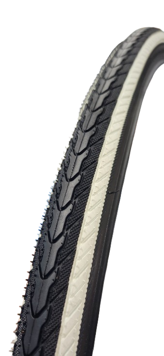 TYRE  700 x 32C COMMUTER Tread, (32-622)  Black/white tyre