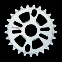 CHAIN RING - Defiant, 24mm Hole with Two Adaptors to Create 19mm or 22mm Hole, 25T, WHITE