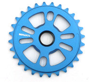 CHAIN RING - Defiant, 24mm Hole with Two Adaptors to Create 19mm or 22mm Hole, 28T, BLUE