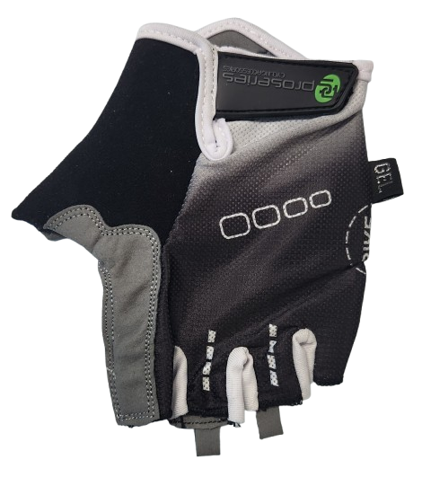 BLACK with WHITE FADE GLOVES  -  PRO SERIES, Amara Palm, Lycra Towel GEL Padding, XL