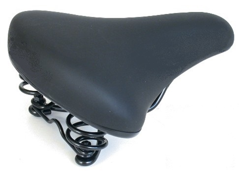 Saddle, Ladies, Spring, PU Foam, Vacuum technology 250 x 210mm BLACK ( saddle clamp not included )