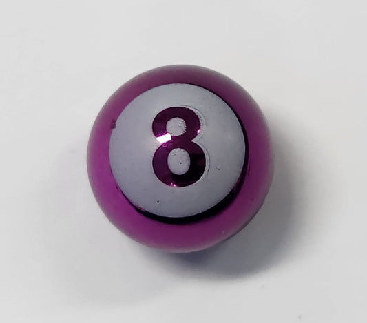 Valve Cap, Purple 8 ball, alloy anodised, A/V (Sold Individually)