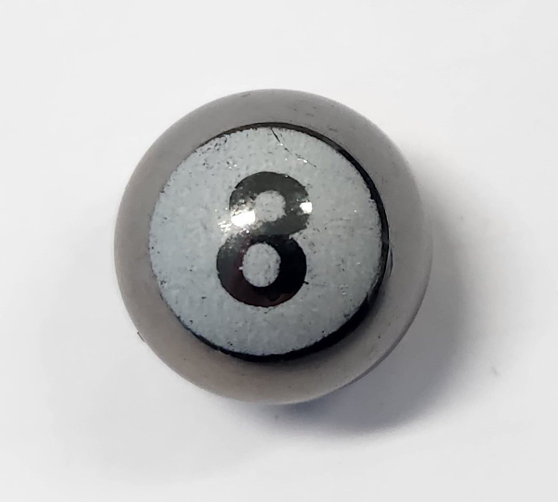 Valve Cap, Grey 8 ball, alloy anodised, A/V (Sold Individually)