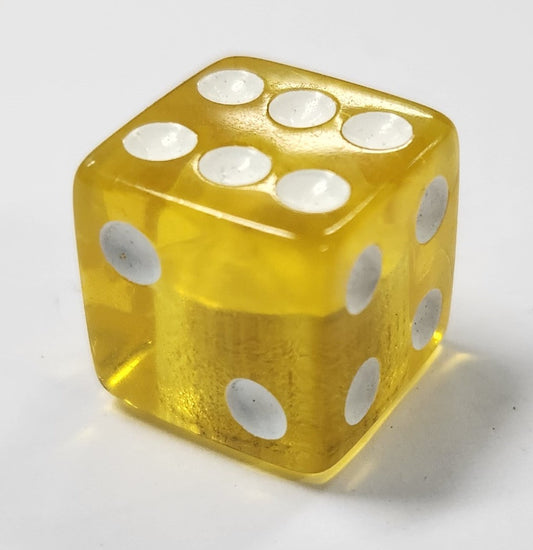 Valve Cap YELLOW Dice, A/V (Sold Individually)