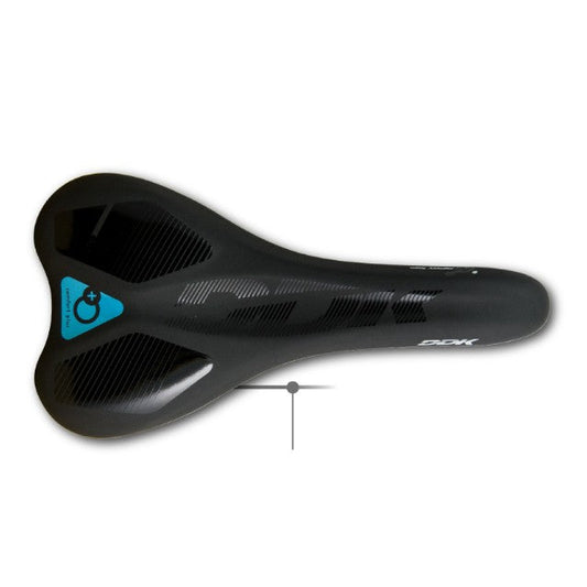 Saddle,  vinyl top, black pc  w/memory foam, w/DDK logo, steel black rail L:270 W:140mm,  Quality DDK product made in Taiwan