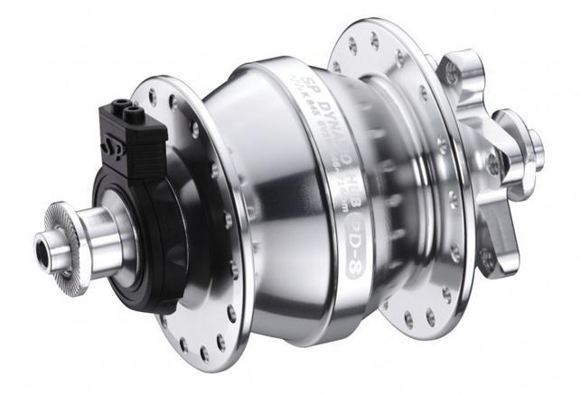 DYNAMO HUB  Shutter Precision, PD-8. 6V 3W Output, Front,  36H, 6 Bolt Disc, Standard QR,   SILVER