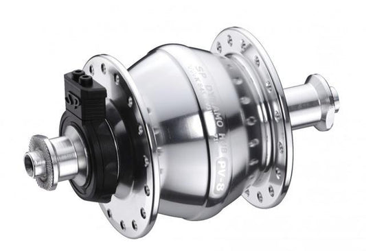 DYNAMO HUB  Shutter Precision, PV-8. 6V 3W Output, Front,  32H, Non Disc, Standard QR,   SILVER