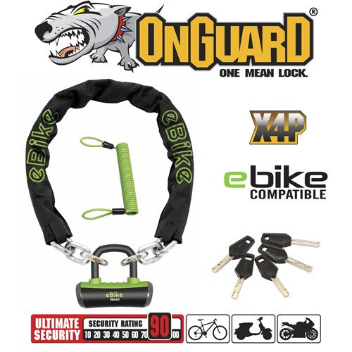 Mastiff Chain-Lock Keyed 110cm x 10mm Chain 14mm Shackle - e-Bike Series