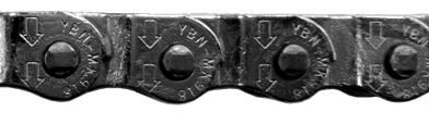 CHAIN - Half Link, 1/2 x 1/8 x 112L, Teflon Coated, BLACK (YBN MK-918)