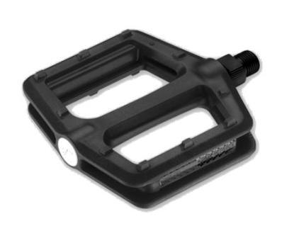 PEDALS 9/16" BMX, One Piece Nylon Body/Satin Axle, BLACK