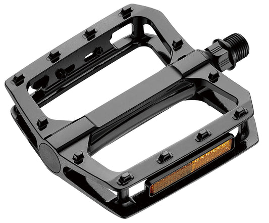 PEDALS 9/16" BMX Platform Pedal, one pc alloy, BLACK