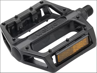 PEDALS - BMX Platform Pedal, one pc alloy, 1/2" axle, BLACK