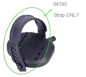 STRAPS - Replacement straps for 8479A and 8478B PEDALS adjustable PU strap, BLACK