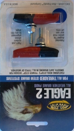 BRAKE PADS - KOOL STOP  EAGLE 2 DUAL BLACK/SALMON THREADED  KSE2TDL