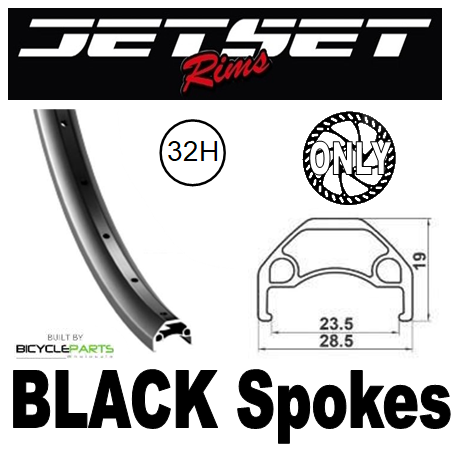 WHEEL - 27.5 / 650B Jetset HC-X359 32H P/j Matt Black Rim,  FRONT 3 in One (100mm OLD) 6 Bolt Disc Sealed Novatec Light Weight Black Hub,  Mach 1 BLACK Spokes