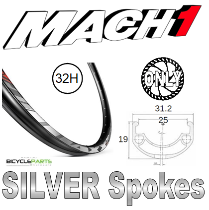 WHEEL - 27.5/650B Mach1 MAXX 32H P/j Black Rim,  FRONT Q/R (100mm OLD) Centerlock Disc Sealed Novatec Black Hub,  Mach 1 SILVER Spokes