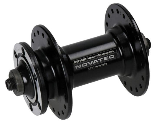 Hub, Front DISC Black 32H NOVATEC Q/R Alloy 6 Bolt, 2 x sealed bearing